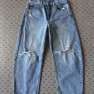 GAP Light Blue Distressed Ankle Crop Jeans